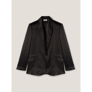 Motivi - Chaqueta blazer de raso - Negro