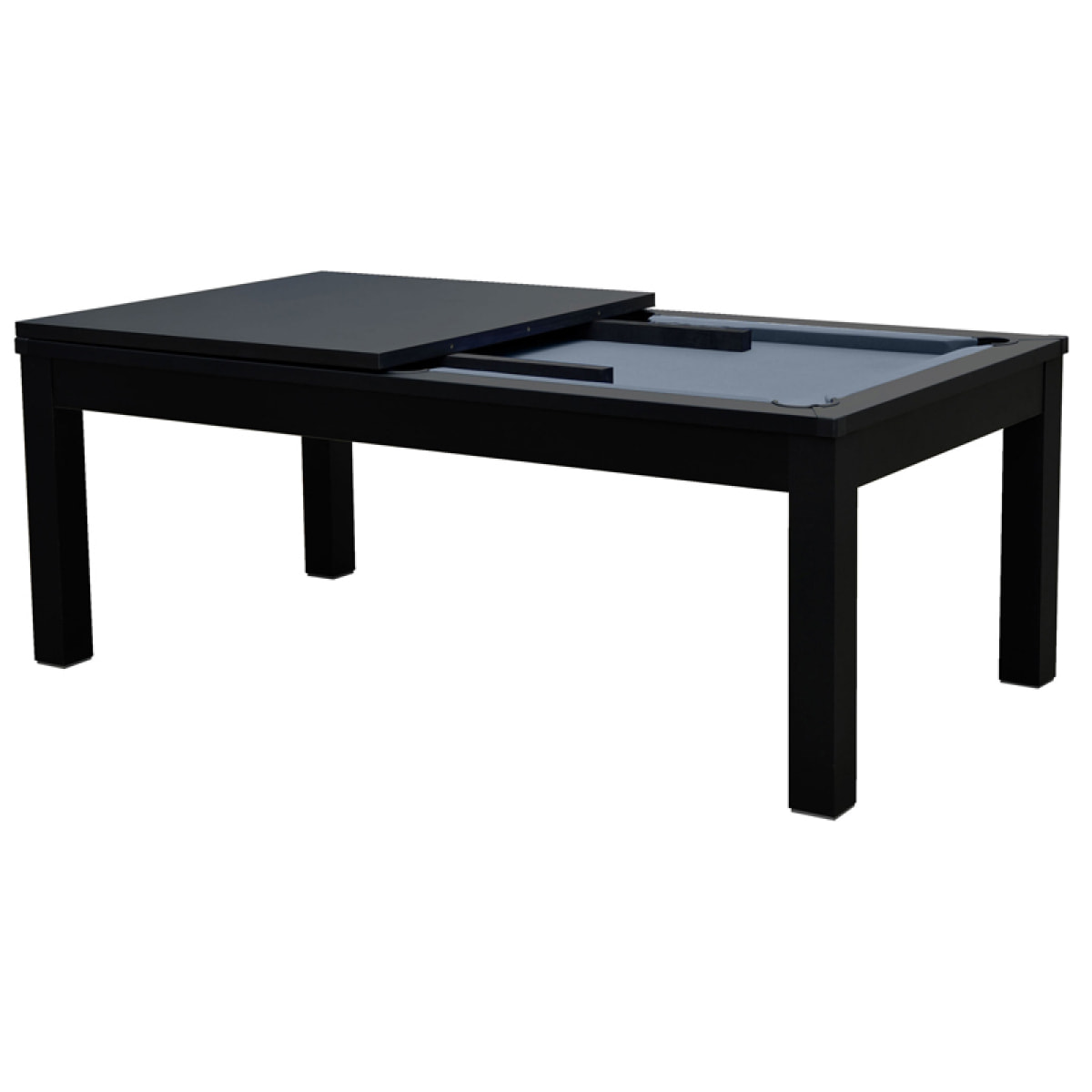 Table de billard convertible noire tapis gris - Eddie