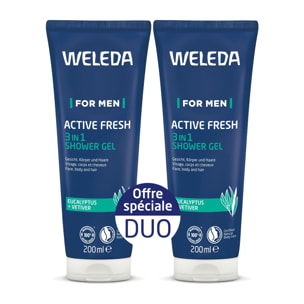 WELEDA - Duo Active Fresh - Gel Douche énergisant - 2x200 ml