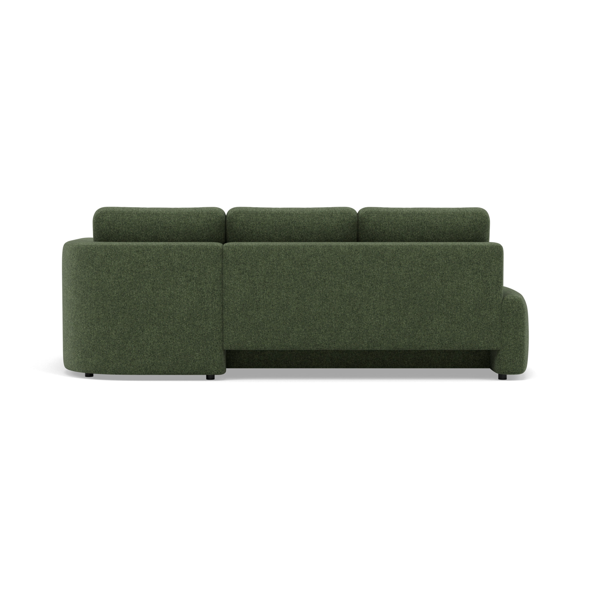 Mahina - canapé d'angle droit 4 places convertible avec coffre en tissu texturé - Vert