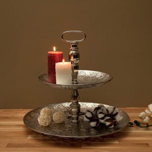 Plateau Decoratif Metal Double 49cm