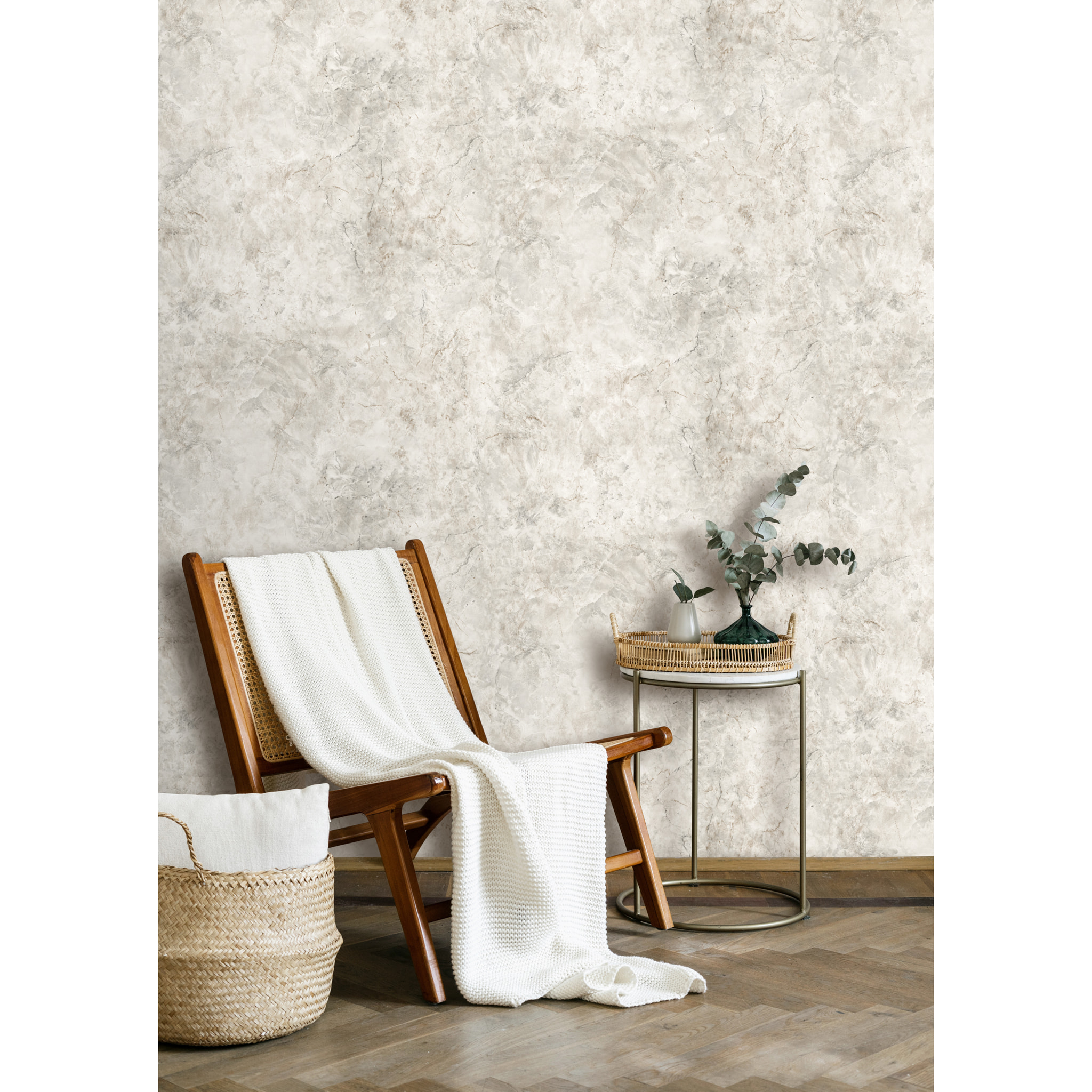 Papier peint floral silhouette rose nude