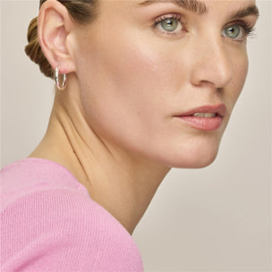 Pendientes Lux by Lux acabados baño rodio