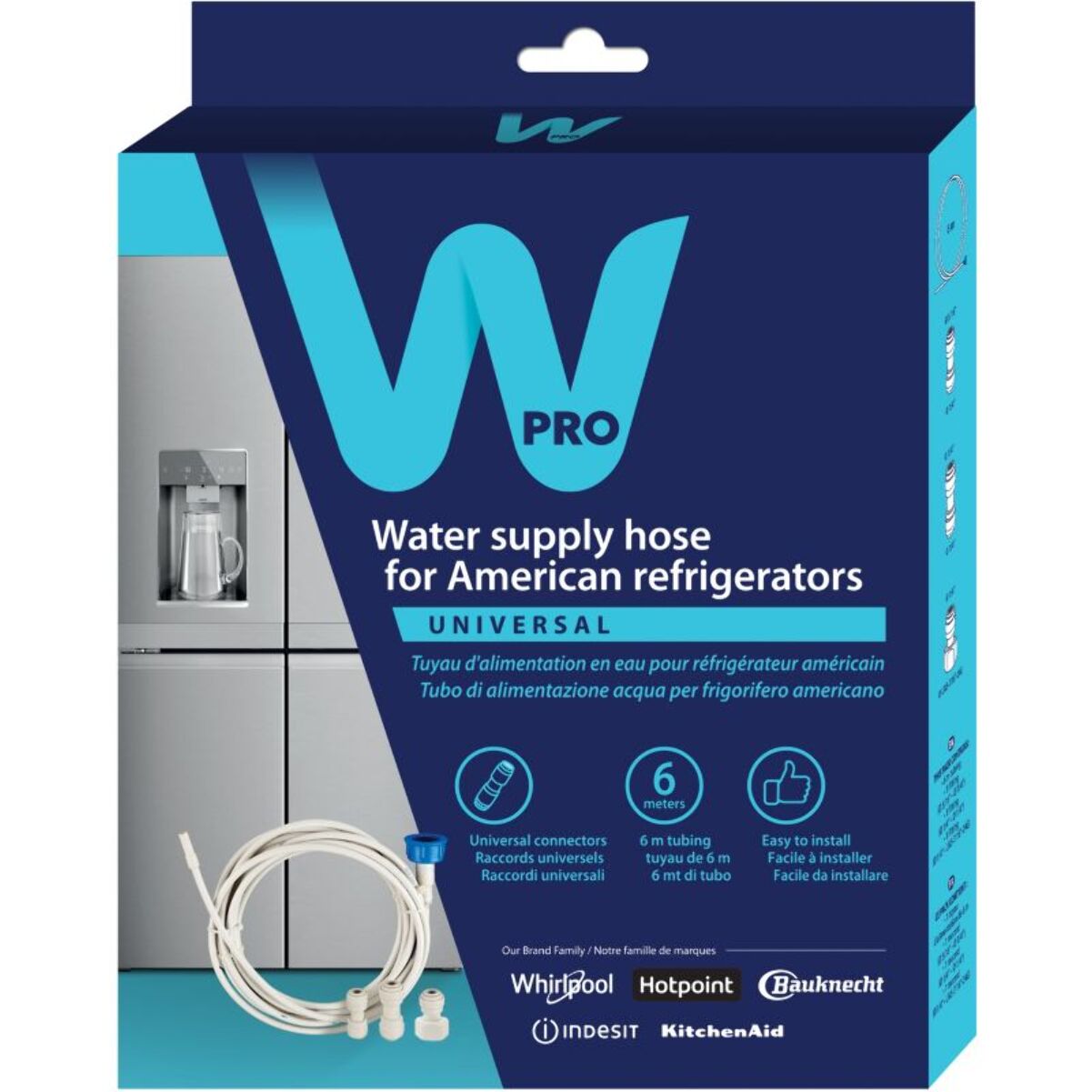 Tuyau d'alimentation d'eau WPRO Refrigérateur Américain UKT002