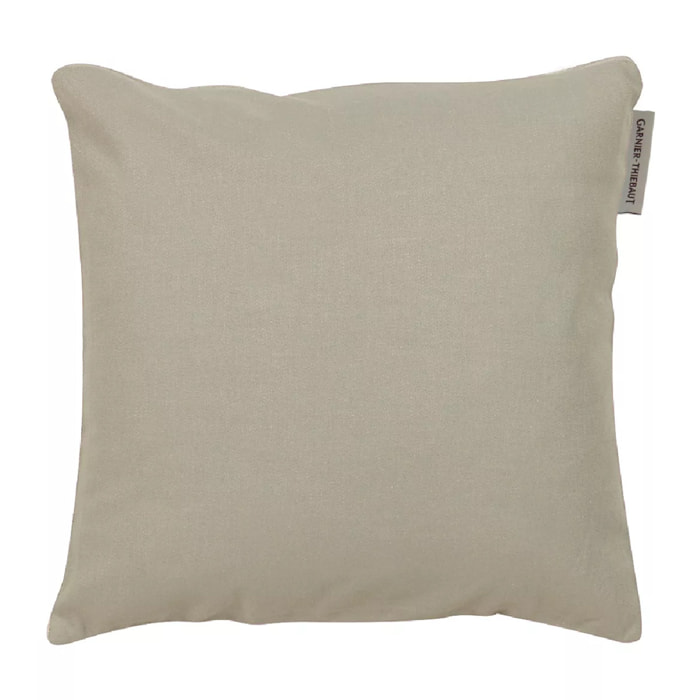 Housse de coussin pur coton 210 g/m² uni gris Confettis nacre