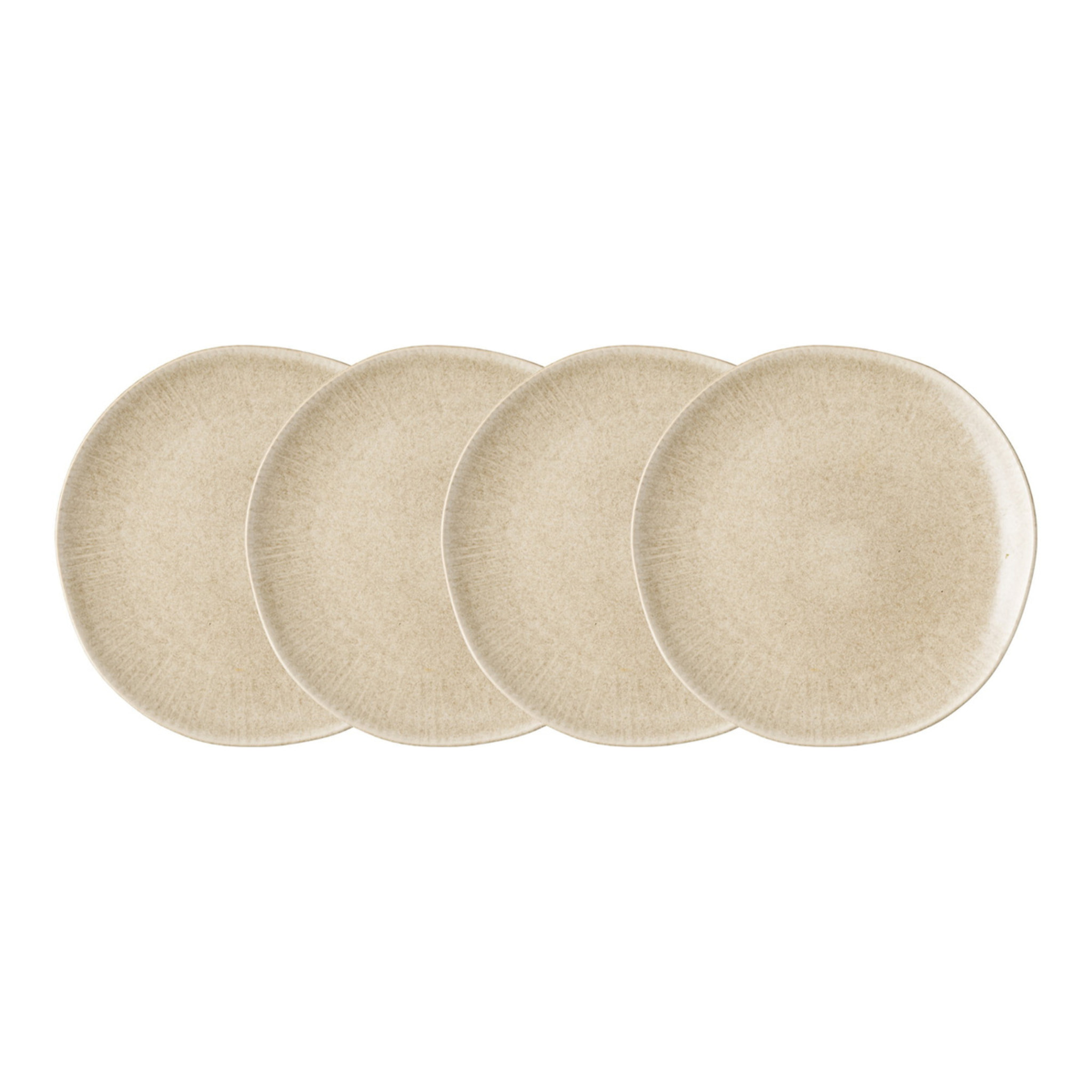 Piatto da pranzo Viola in gres beige ø21 cm — set da 4