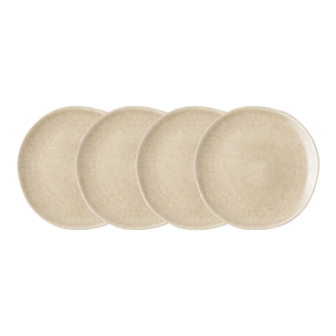 Piatto da pranzo Viola in gres beige ø21 cm — set da 4