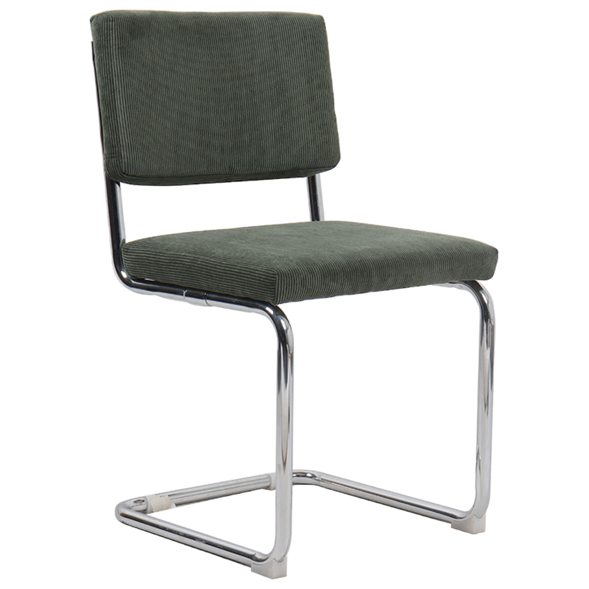 Lot de 2 chaises en velours côtelé et métal chromé - DULCE