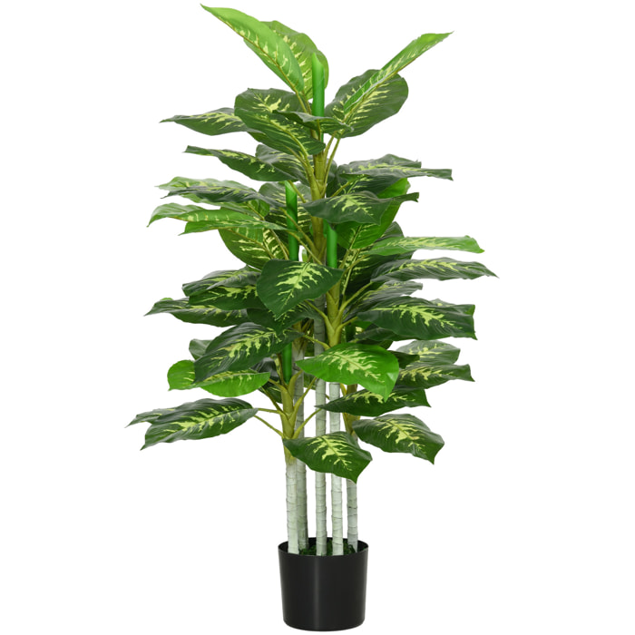 Árbol Artificial de Perenne 120 cm Planta Artificial Decorativa Grande Decoración para Hogar Oficina Balcón Dormitorio Verde
