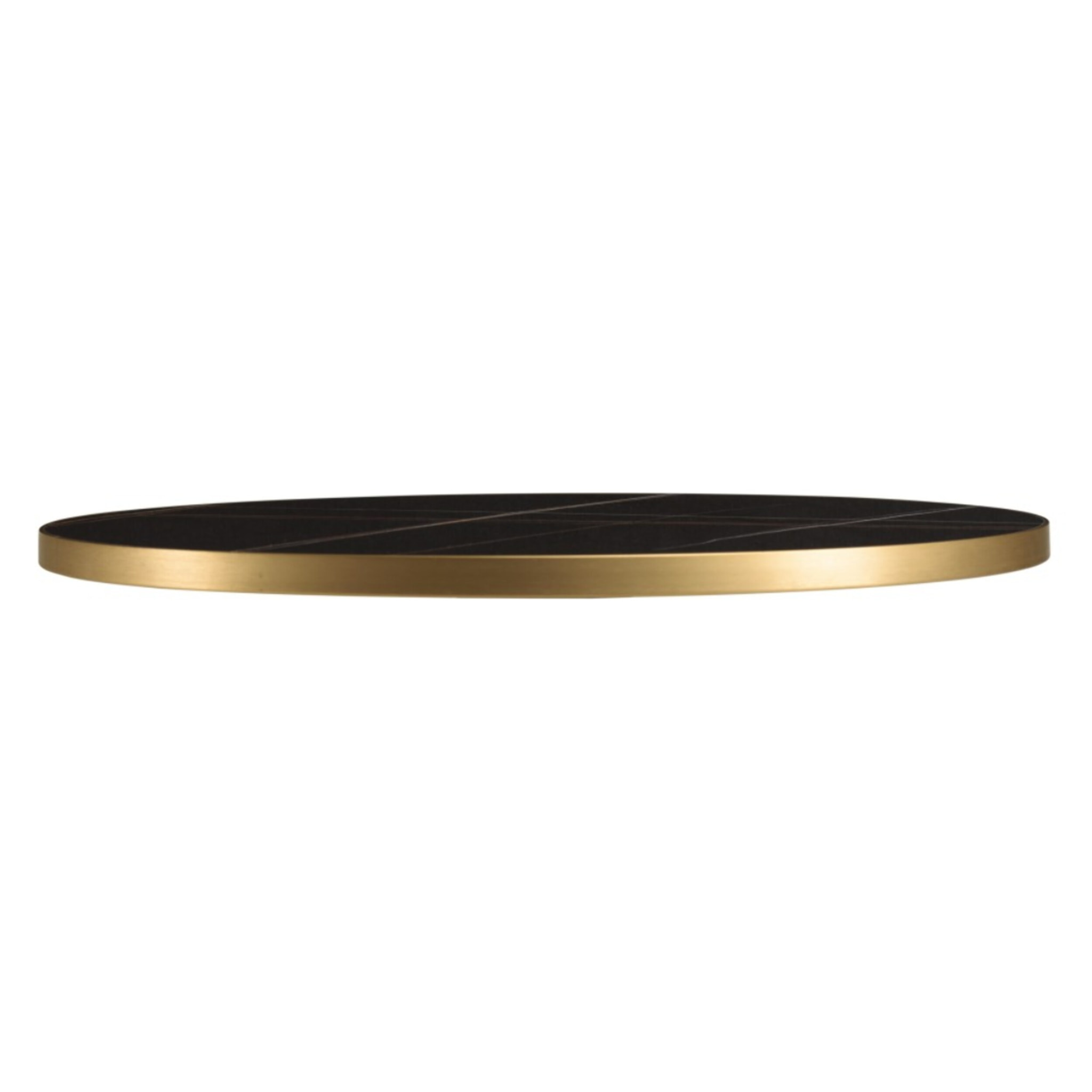 ICARE - Ensemble n°1: table bistrot D70cm pliable en céramique marbré noir