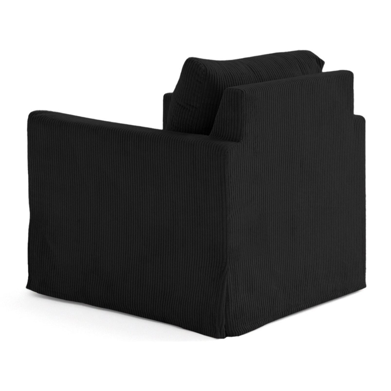 Serena - fauteuil déhoussable en velours côtelé - Noir