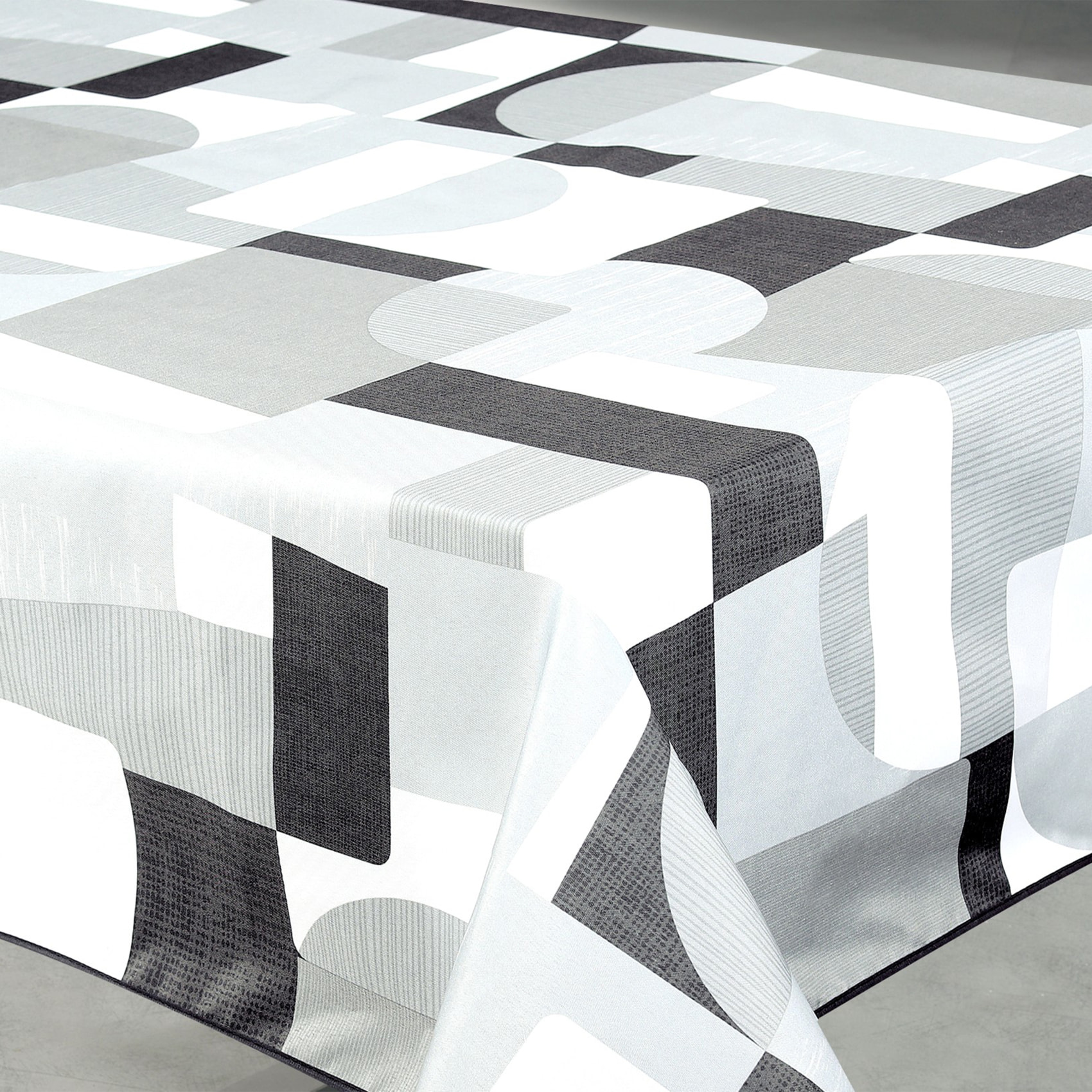 Nappe anti-tâche rectangulaire design géométrique - Gris