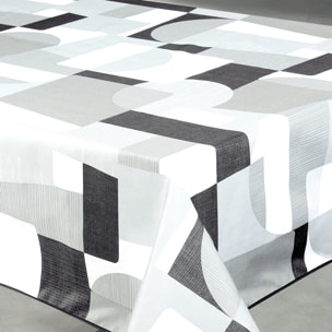 Nappe anti-tâche rectangulaire design géométrique - Gris
