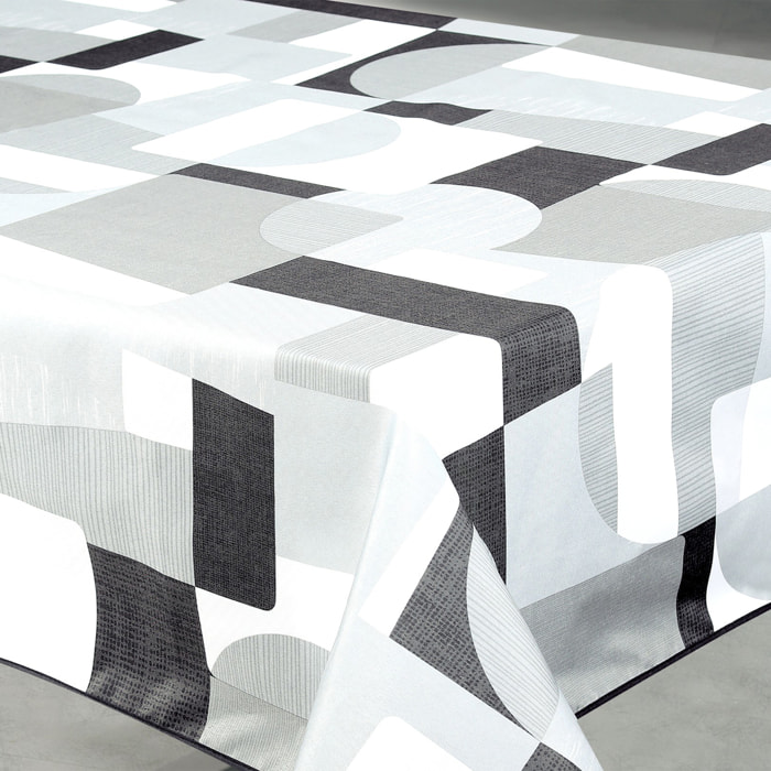 Nappe anti-tâche rectangulaire design géométrique - Gris