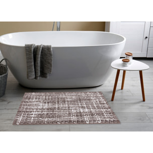 Tappeto Bagno Doccia Antiscivolo Super Assorbente Modello Plot Tortora