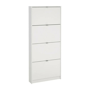 Scarpiera Desideria, Mobile portascarpe, Armadio da ingresso multiuso, Mobiletto per calzature, 70x17 h162 cm, Bianco