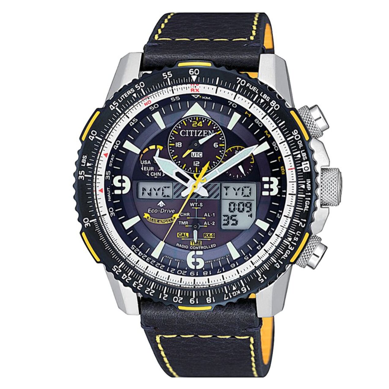 Reloj Citizen JY8078-01L Hombre Analogico/digital Solar con Correa de Cuero