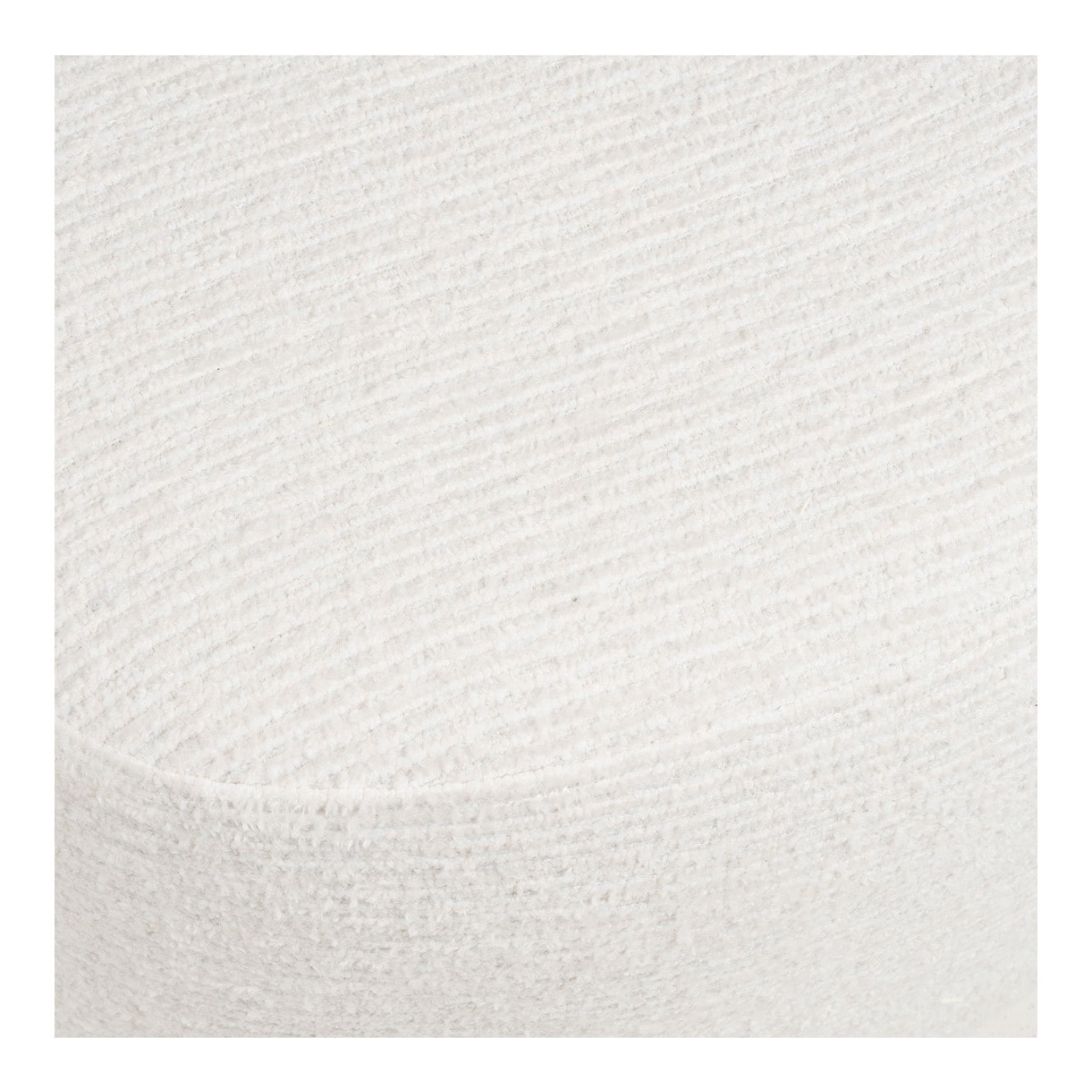 Hilo - Pouf in chenille bianco panna 55x40x39 cm