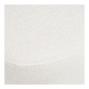 Hilo - Pouf in chenille bianco panna 55x40x39 cm