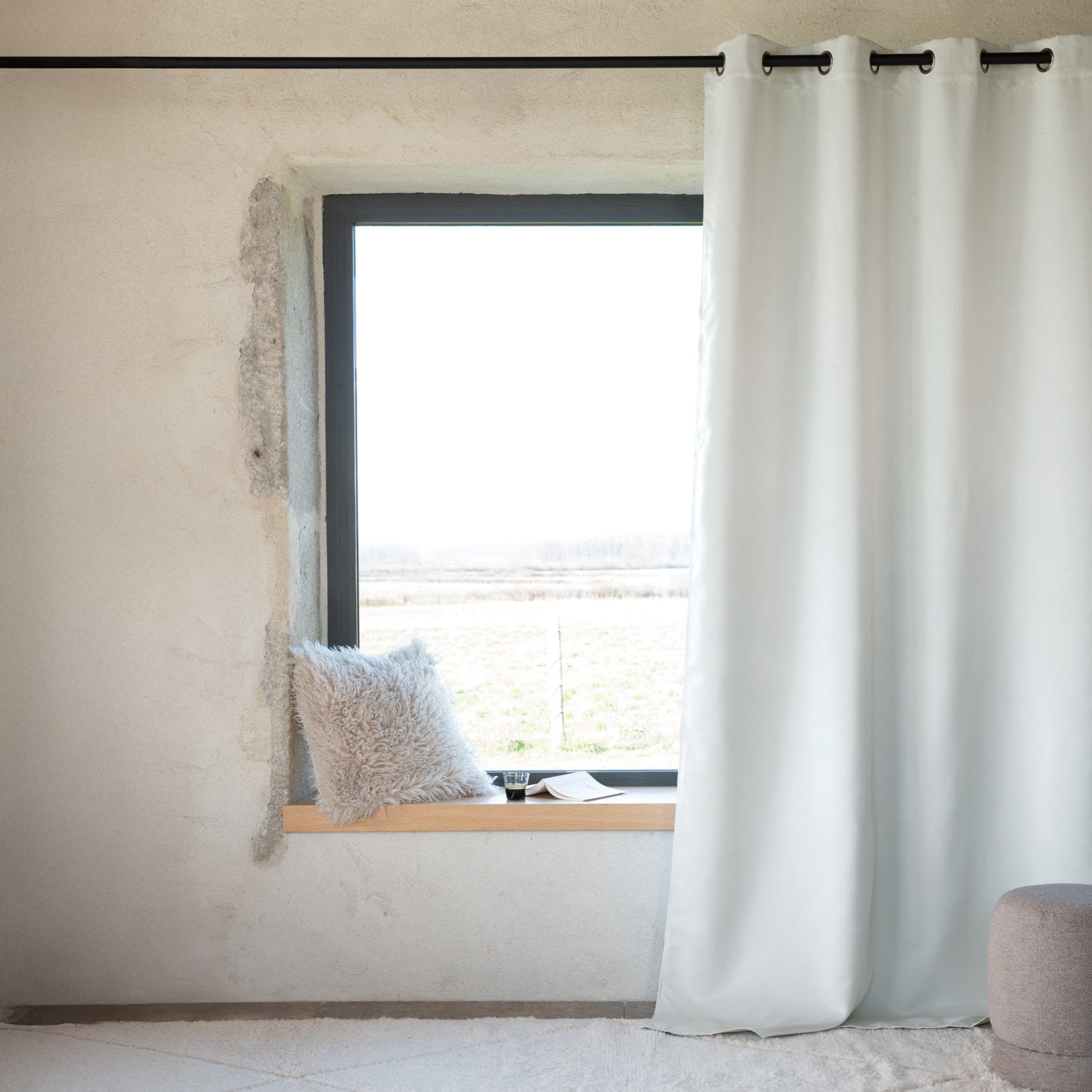 Rideau occultant ignifugé M1 non feu - Blanc cassé