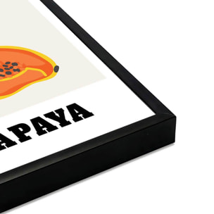 Affiche encadrée papaye graphique Affiche + cadre en métal - Noir