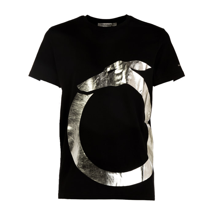 TRUSSARDI t-shirt uomo black,silver