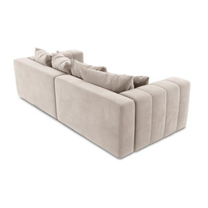 Canapé modulable "Marcel" 4 places en velours beige