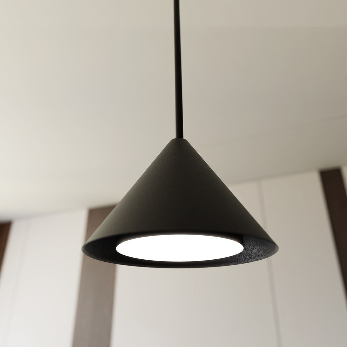 Lampada a sospensione ELIT 4 in acciaio nero opaco