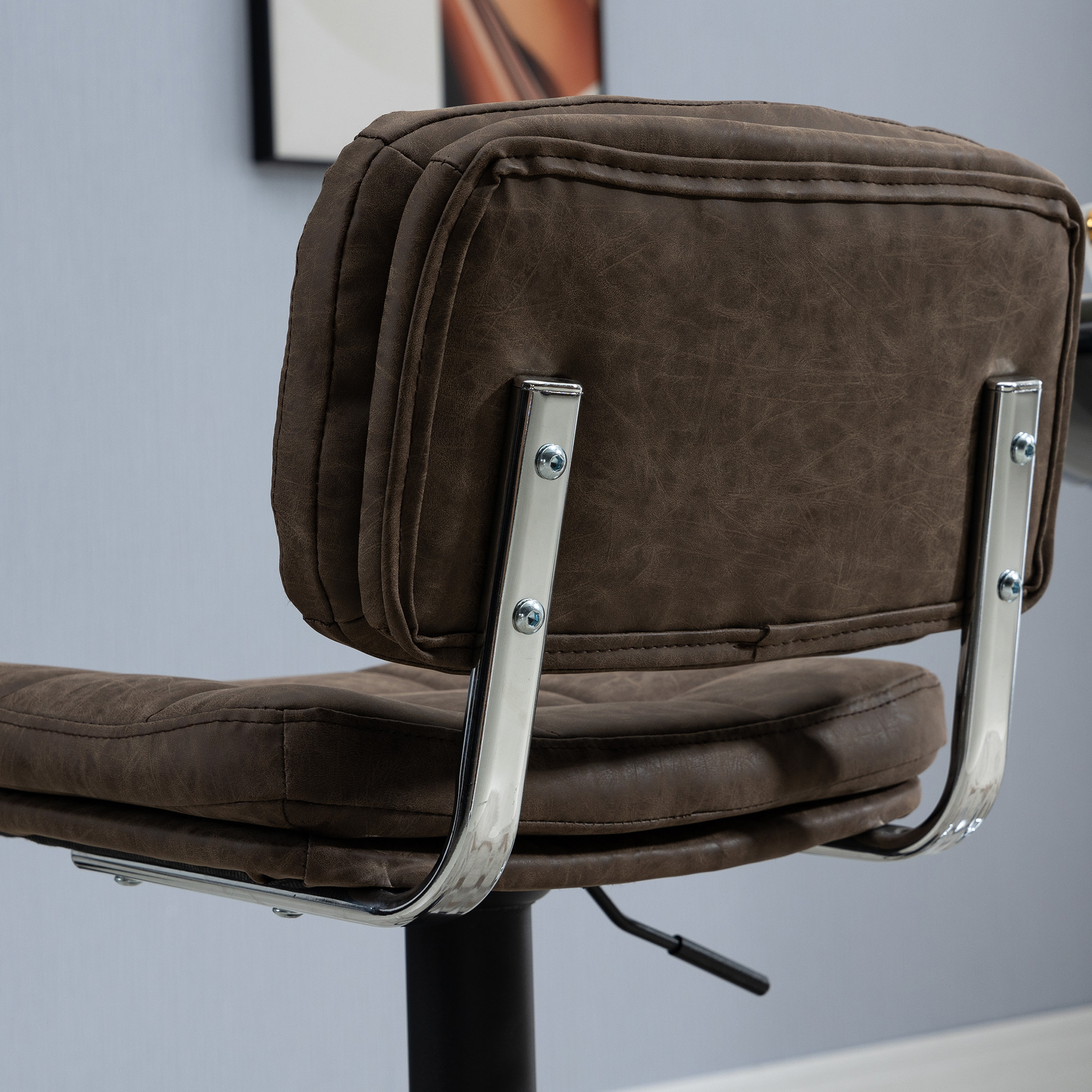 Lot de 2 tabourets de bar – Style vintage – Capitonnés, réglables et pivotants