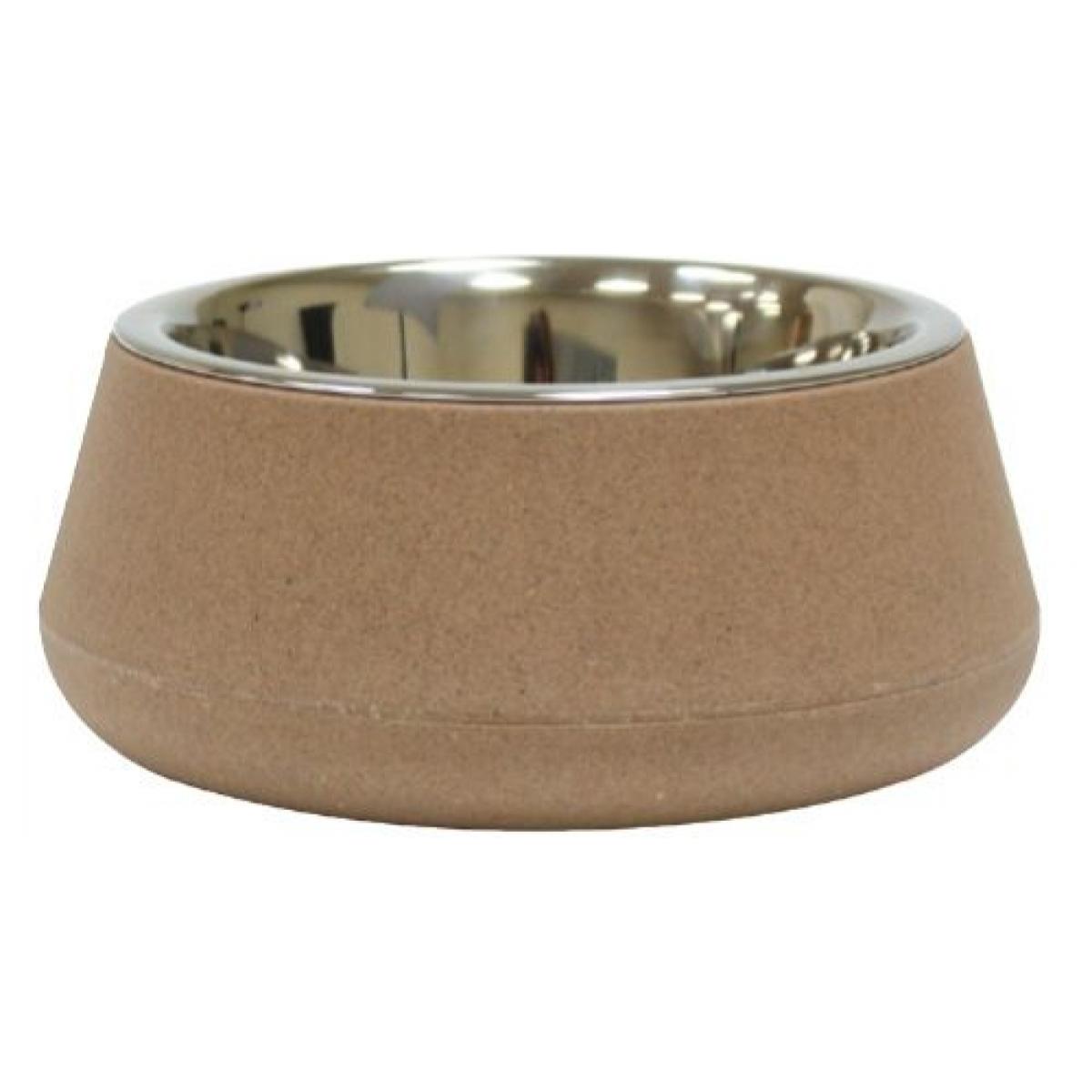 Tierra Ciotola in Bamboo e Acciaio per Cani - Beige, 14cm