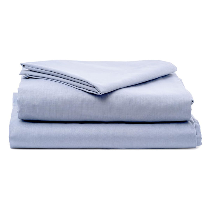 Completo lenzuola in cotone - azzurro