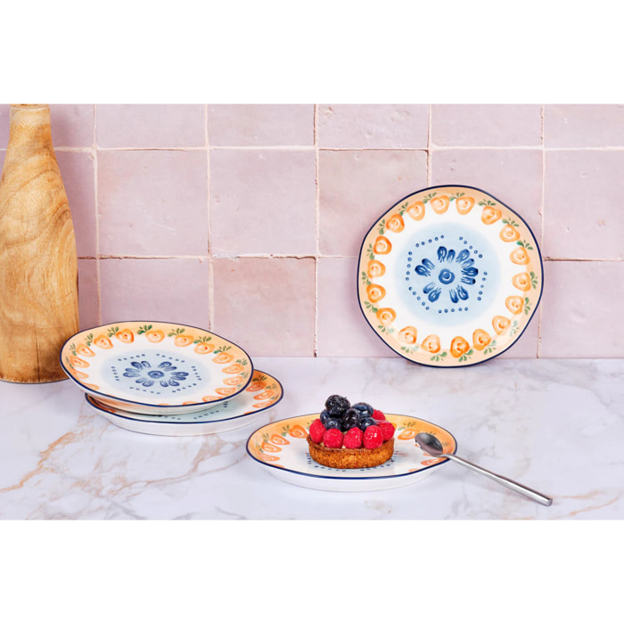 Assiette NAPOLI Ø20cm - 4 pièces - Agrume