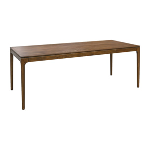 Table à manger rectangulaire noyer bois d'hévéa et placage frêne 8 places Elena