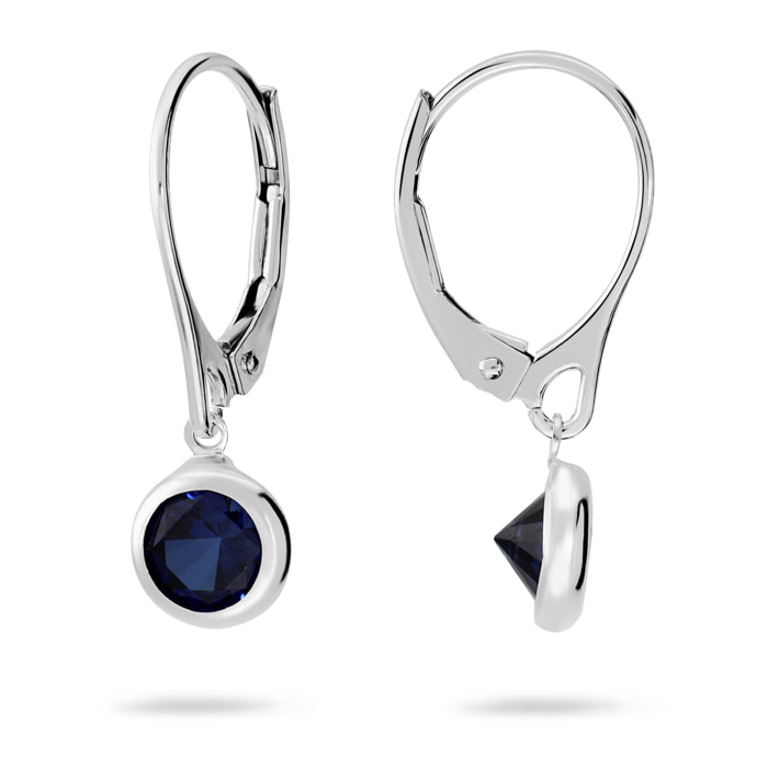 Orecchini Pendenti con Cubic Zirconia Blu in Argento 925