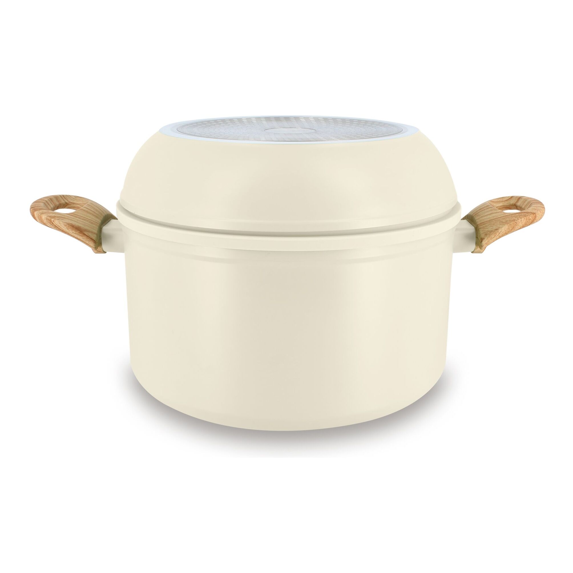 Batterie de cuisine amovible 8 pièces crème en aluminium recyclé COLORAMA