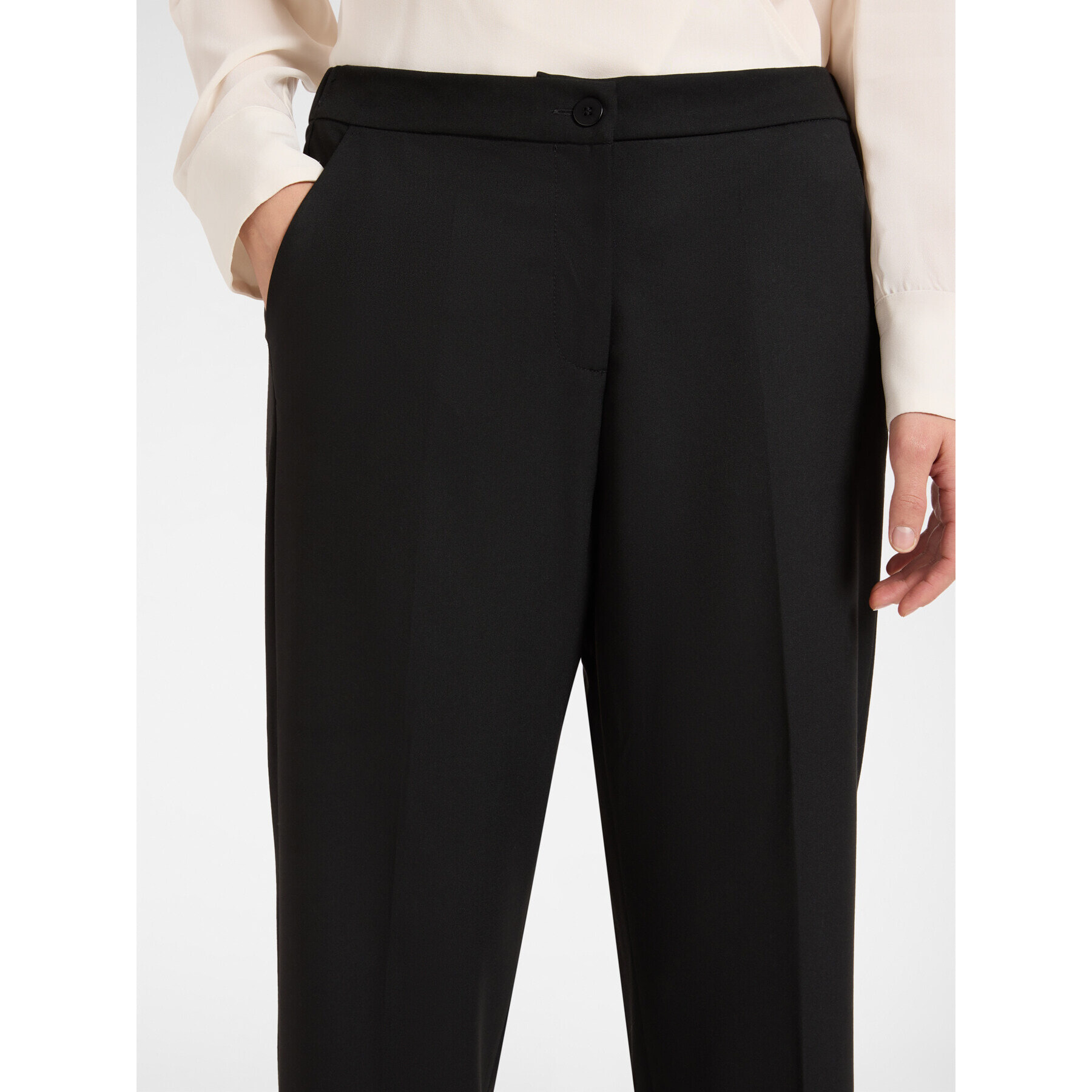 Elena Mirò - Pantalones cropped con puños - Negro