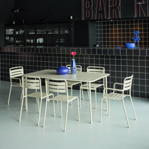 Table de jardin métal + 6 assises AMÉLIA