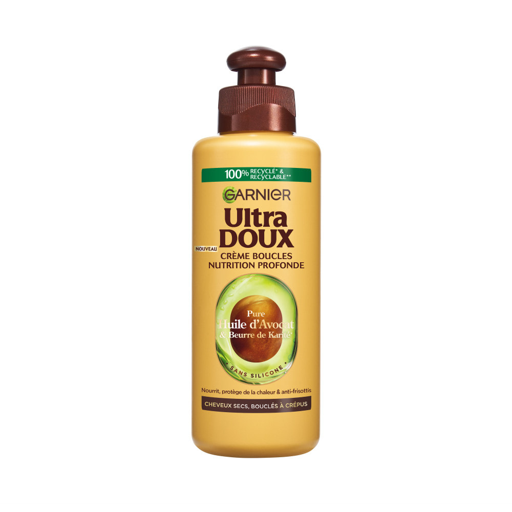 Lot de 6 - Garnier Ultra Doux Pure Huile d'Avocat & Beurre de Karité Crème de Soin 2-en-1 Nutrition Bouclante 200ml - Homme & Fe