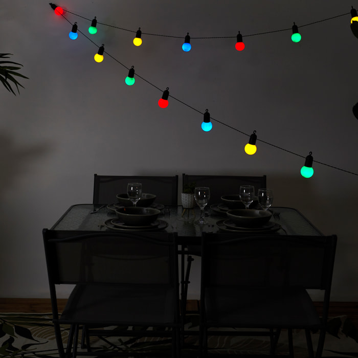 Guirlande Solaire Ampoules 4 Couleurs 20 Leds M6
