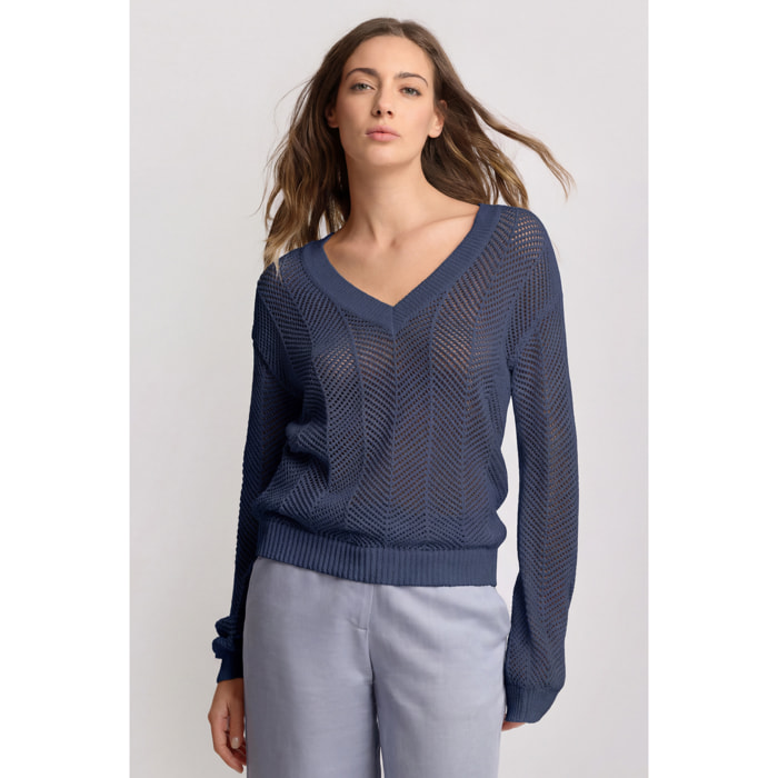 Kocca - Maglia con motivi geometrici Donna, Tinta unita, Scollo a V