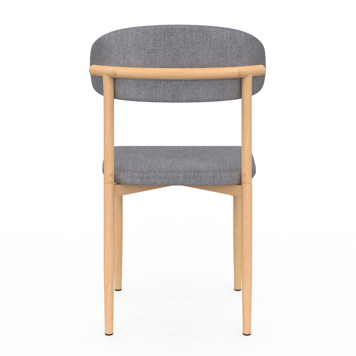 Chaises Callisto en tissu gris et pieds métal - lot de 6