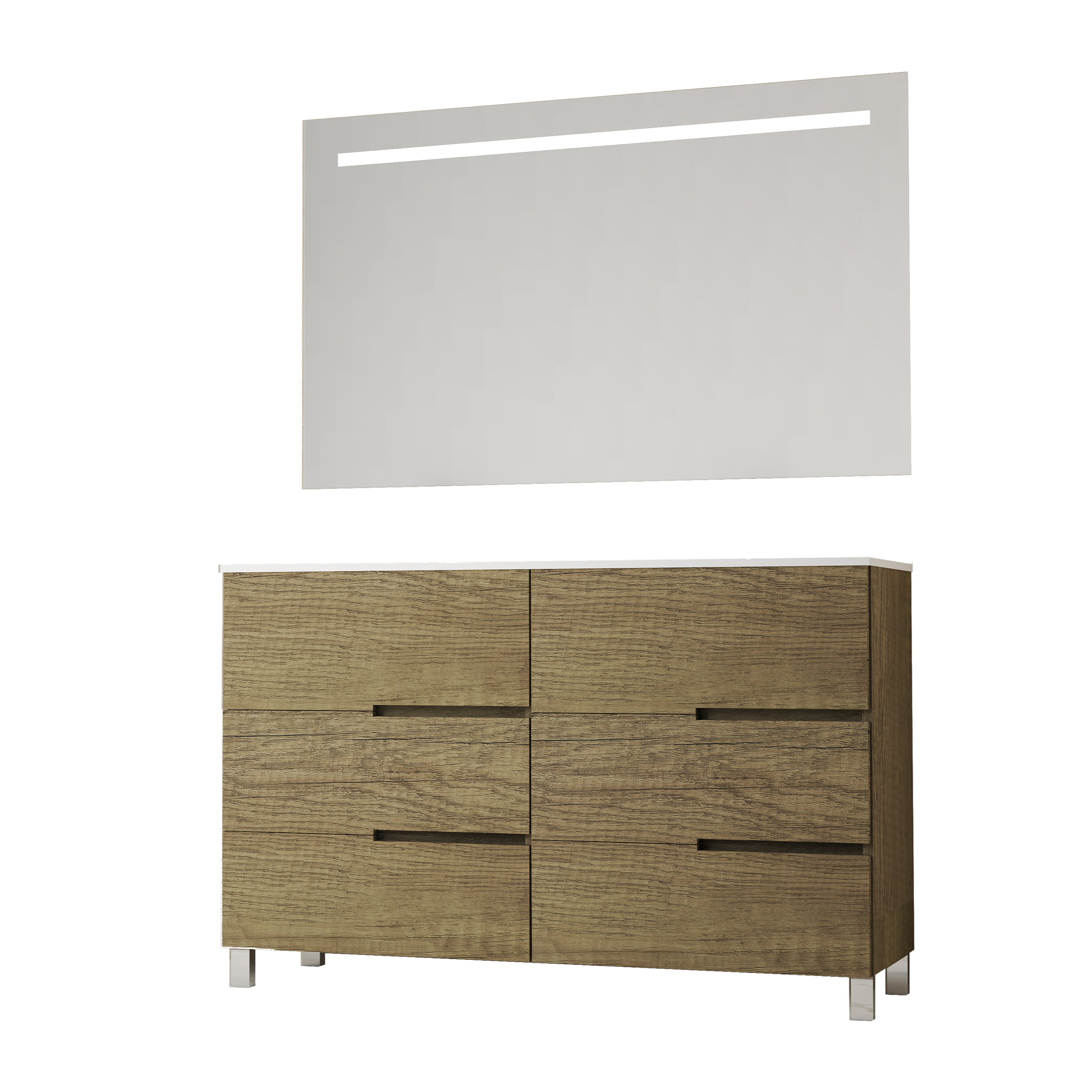 Ensemble de salle de bain MEMPHIS 6C Alday, 140cm, Bois Nebraska