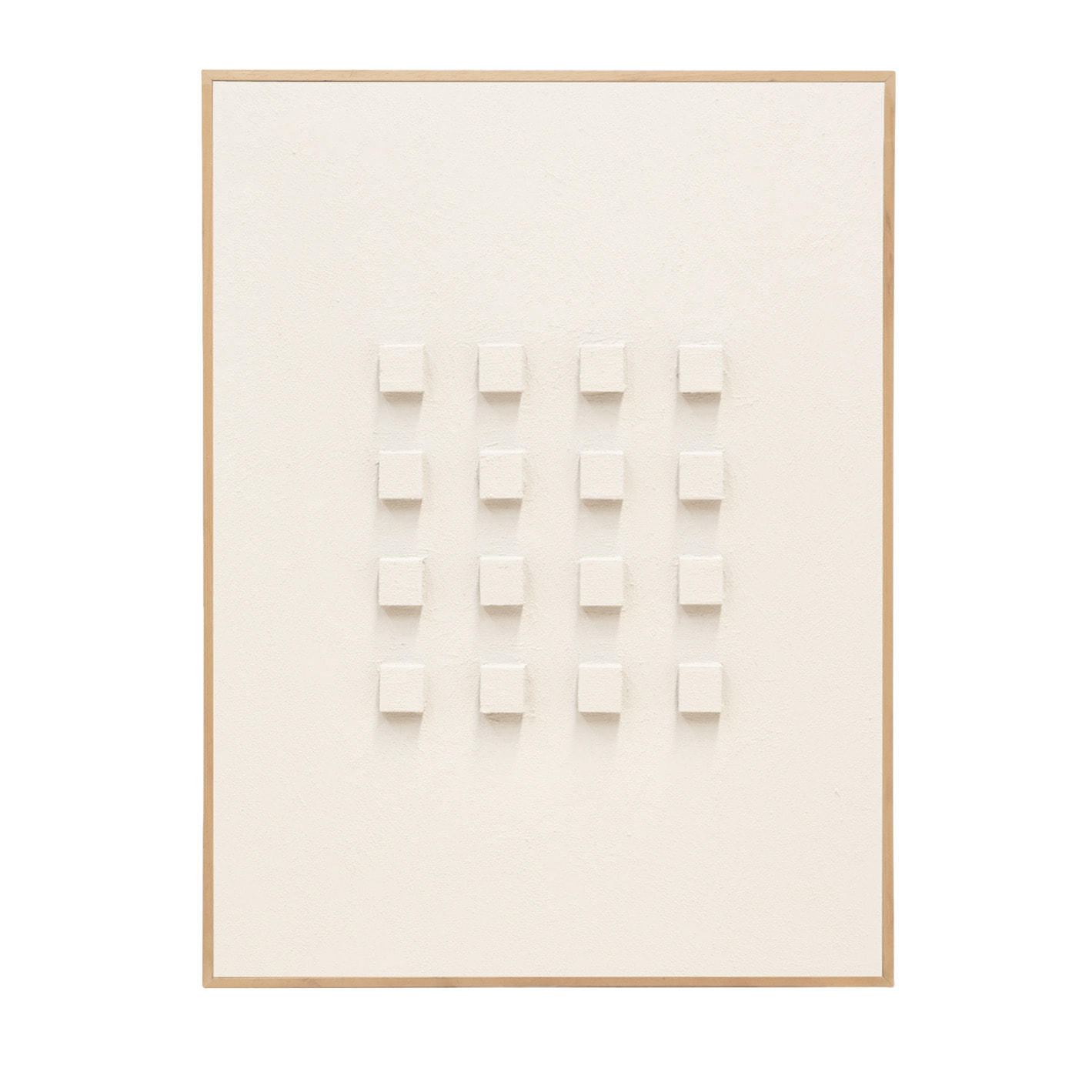 Tableau blanc décoratif sur coton avec cadre en bois peint à la main à la peinture à l'huile en différentes tailles