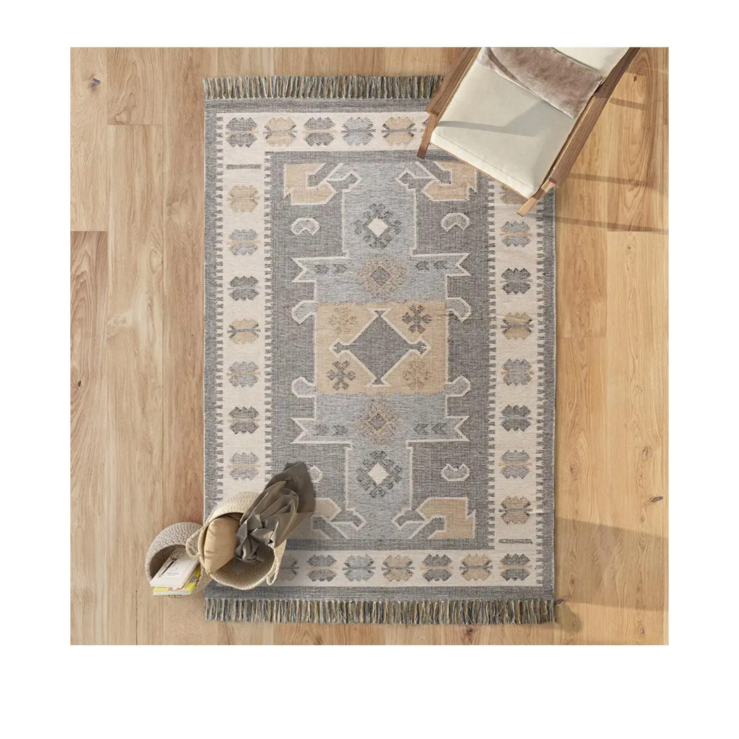 CHANDIA Alfombra kilim algodón reciclado multicolor, varias medidas disponibles