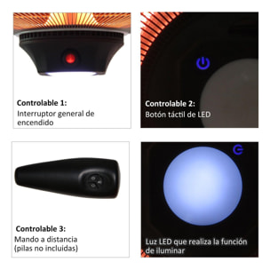 Estufa Colgante De Techo Con Control Remoto 1000/2000w