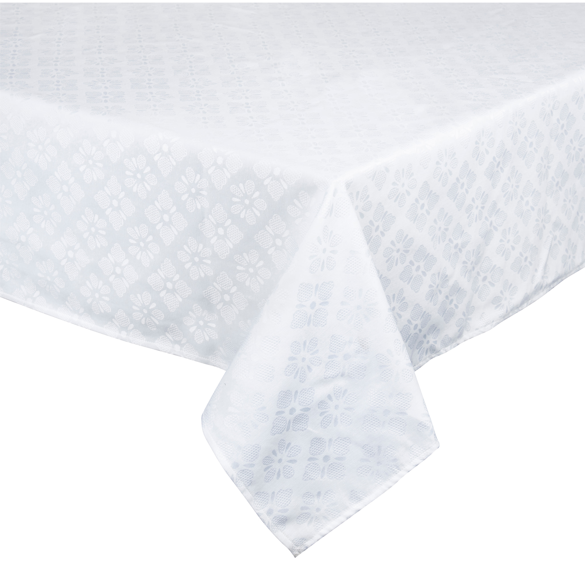 Nappe 140x180 cm Excelsa – Jacquard, Coton Blanc