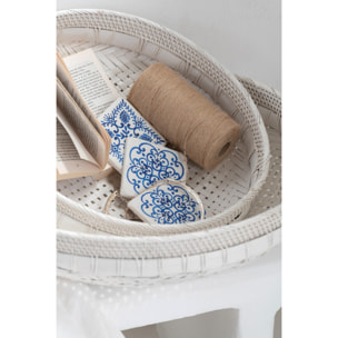 J-Line plat Rond - rotin - blanc - set de 2
