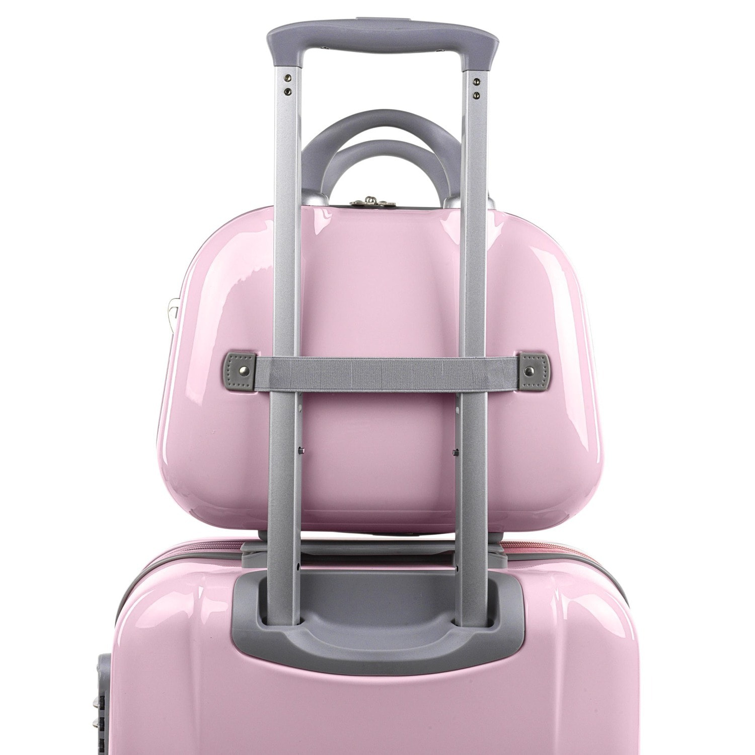 Juego De Maletas Pc Itaca Base Rosa Rosa Plumas