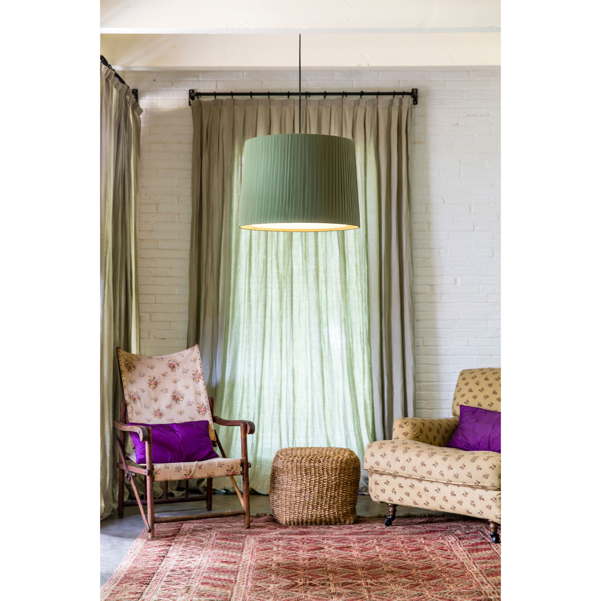 SAMBA Colgante negra/encintada verde ø450