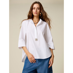 Oltre - Camisa oversize con detalle joya - Blanco